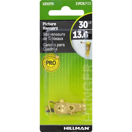 Hillman 30 lbs Steel Anchor Wire Picture Hanger - 3 Per Pack- pack of 10 5061098